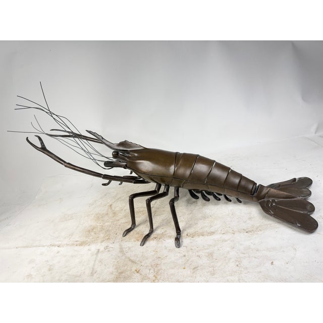 Brown Japanese Lobster Sculpture in Bronze For Sale - Image 8 of 10