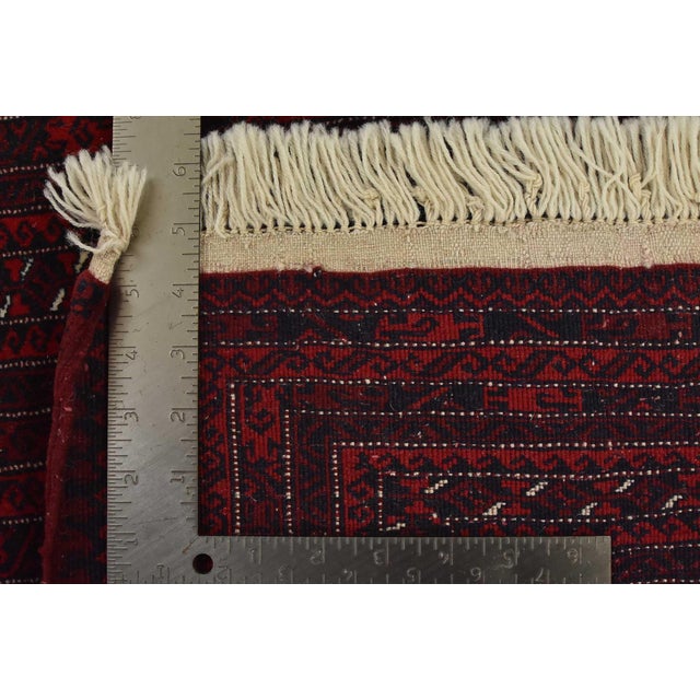 Turkmen Rug 4’4” X 6′ Red Wool Vintage Tribal Hand-Knotted Oriental Carpet For Sale - Image 12 of 12