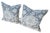 Pair of vintage abstract floral damask pattern grey and off-white pillow. Off-white on the reverse side. Down filled with...