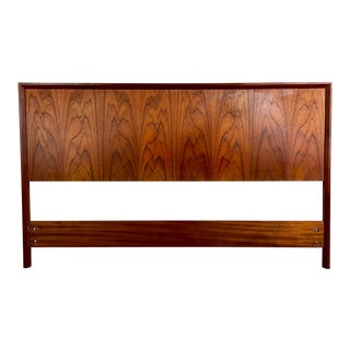 Mid Century Scandinavian Modern Teak Headboard Queen Size by Westnofa Norway For Sale