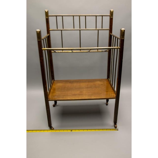 Art Nouveau Brass and Walnut Magazine or Music Stand, Germany, 1920 For Sale - Image 17 of 18
