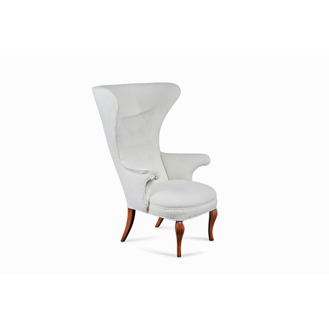 1990s Mid-Century Modern Sculptural Wing Chair For Sale - Image 5 of 9