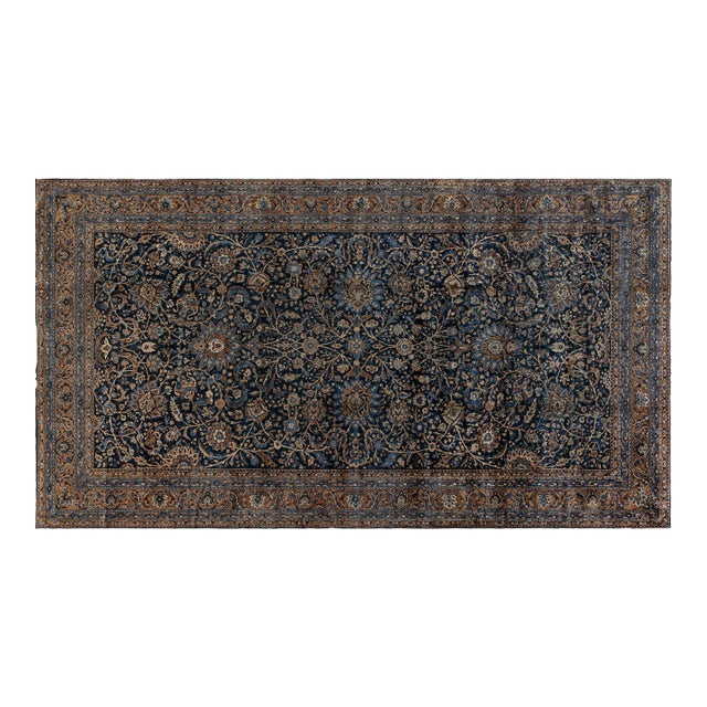 Authentic Persian Kirman Handmade Wool Rug For Sale