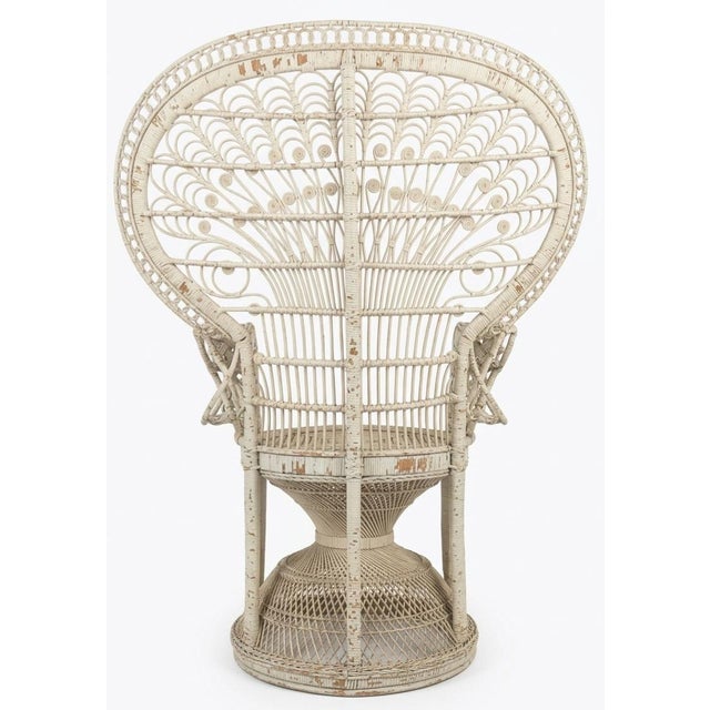 American 1970s Rattan and Wicker Peacock (Emmanuel) Chair For Sale - Image 3 of 5