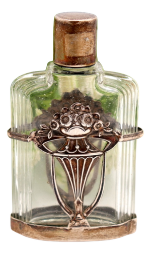 Glass Perfume Bottle with Silver Structure
