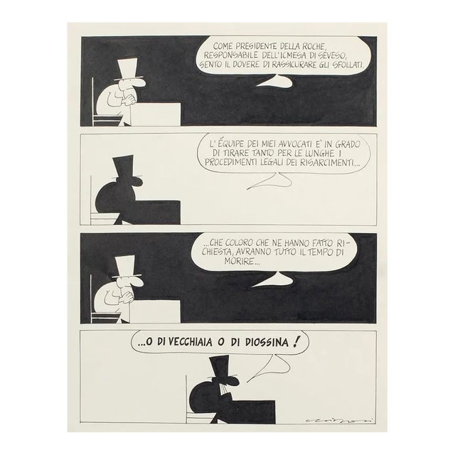 Untitled - Original China Ink by A. Chiappori - 1970s 1970s For Sale