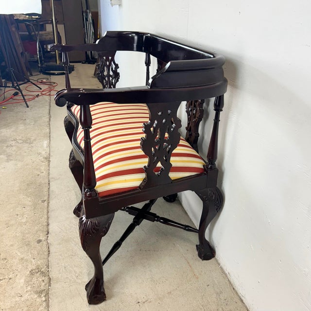 Mid 20th Century Vintage Two Seat Chippendale.Settee For Sale - Image 5 of 12