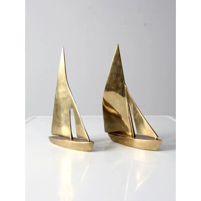 Mid Century Brass Sailboat Pair For Sale - Image 6 of 10