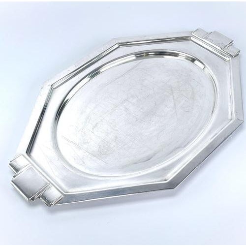 ART DECO Tray silver plated, 1930s This beautiful, silver-plated tray from the 1920s is in the streamline modern Art Deco...