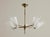 Stilnovo 1950s Rare Italian Mid-Century Brass & Frosted Glass Chandelier Attributed to Stilnovo For Sale - Image 4 of 5