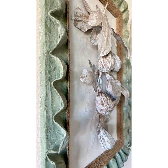 Paper Mache Framed Fig Branch Wall Hanging For Sale - Image 10 of 10