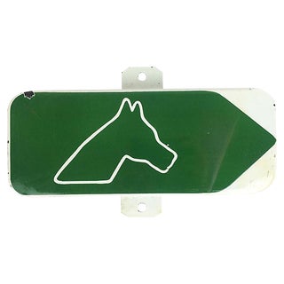 French Enamel Equestrian Sign For Sale