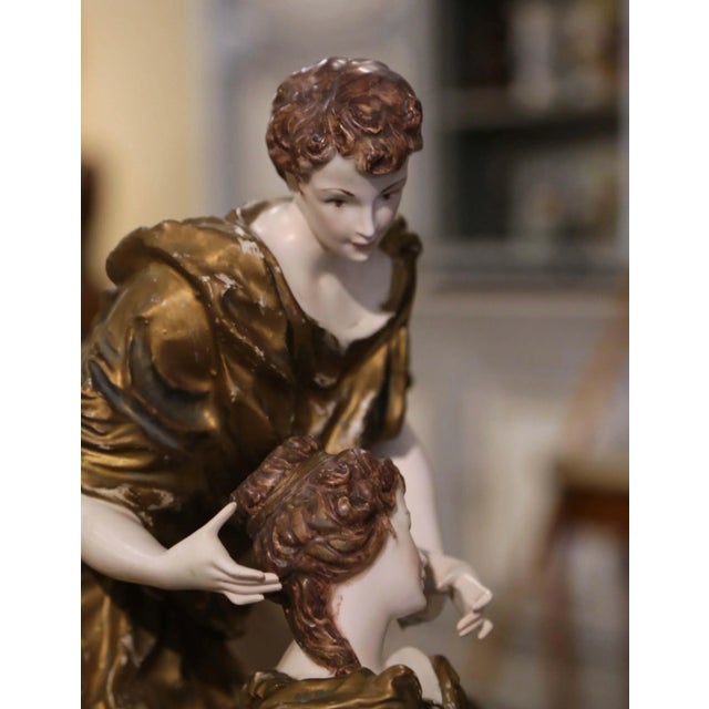 Mid-Century Italian Capodimonte Style Porcelain Figural Group by Benrose For Sale - Image 9 of 12