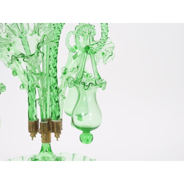 19th Century Victorian Style Italian Glass / Brass Epergne Centerpiece Vase For Sale - Image 11 of 18