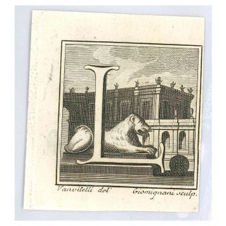 Luigi Vanvitelli, Letter L, Etching, 18th Century For Sale