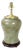 Vintage Temple Vase Lamp in Olive Green Glaze For Sale