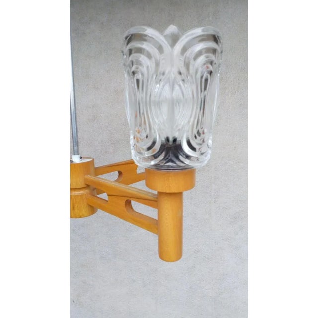 Glass Vintage Type 7141/410 Chandelier by Drevo Humpolec for Inva Litomerice, 1970s For Sale - Image 7 of 11