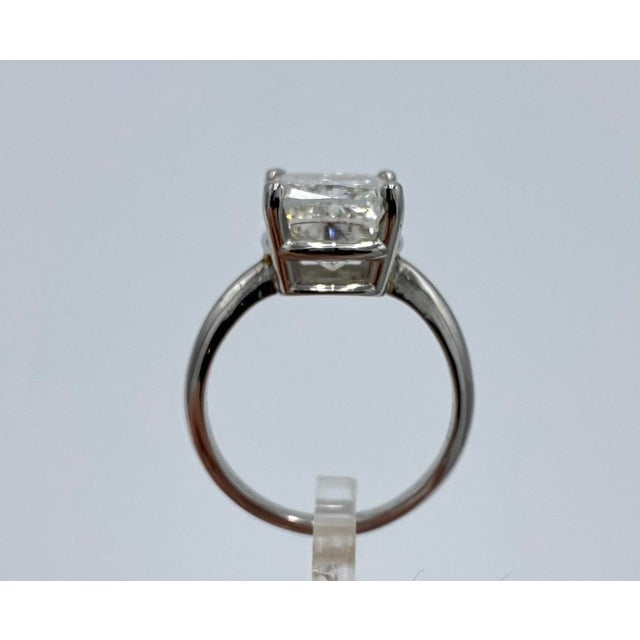 Cushion-Cut Solitaire 5.01 Ct. Diamond Platinum Ring, Size 7 For Sale - Image 9 of 12