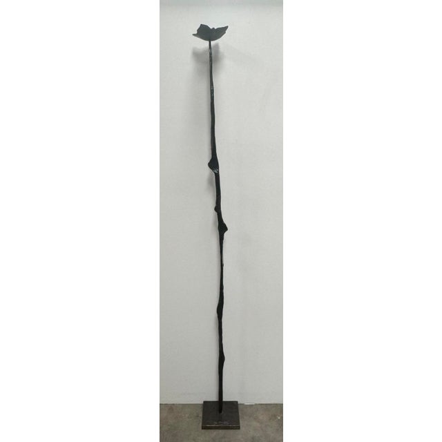 Brown French Iron Hand Forged Candle Stick From 1960's For Sale - Image 8 of 12