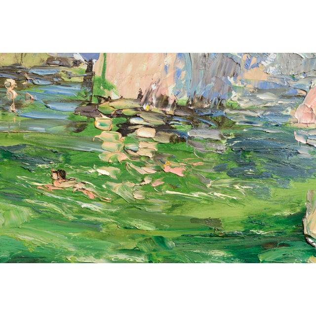 Rocky Outcropping and Bathers at the Swimming Hole - Landscape by Tyler Micoleau For Sale In Monterey, CA - Image 6 of 9