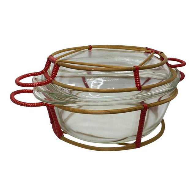 Brown Large German Round Glass Casserole Bowl from Schott, 1960s For Sale - Image 8 of 8