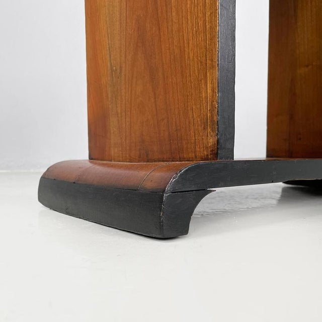 Italian Art Deco Wooden Coffee Table with Painted Black Rounded Profiles, 1940s For Sale - Image 17 of 18
