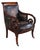 Traditional Late 20th Century Henredon Mahogany Distressed Leather French Empire Regency Club Lounge Armchair For Sale - Image 3 of 12