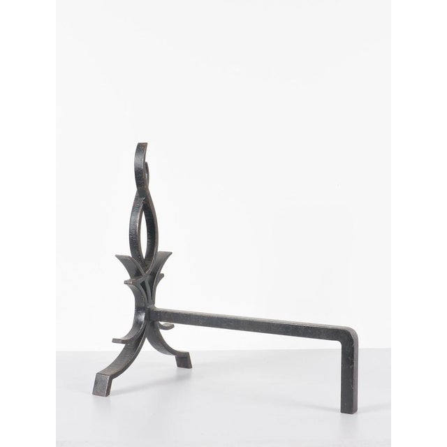 Vintage Andirons by Raymond Subes, 1940s, Set of 2 For Sale - Image 3 of 8