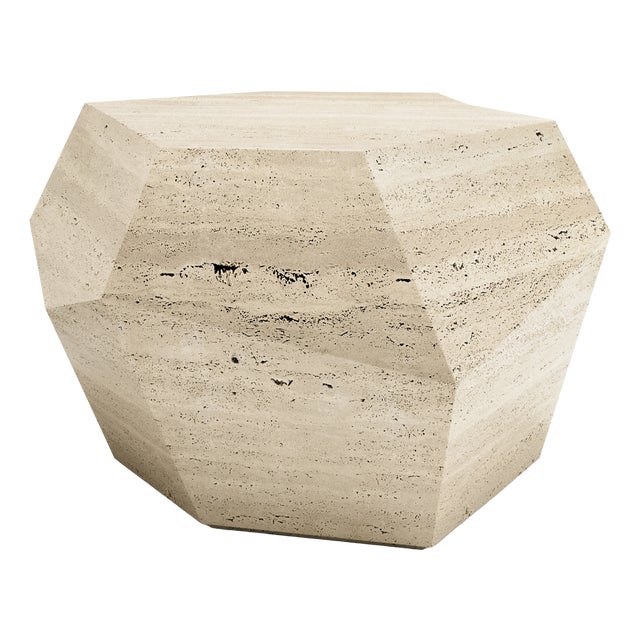 Three Rocks Medium Coffee Table in Roman Travertine Stone from Insidherland For Sale