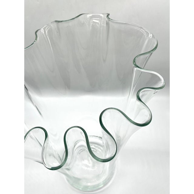 Monumental Scandinavian Clear Glass Floor Vase attributed to Holmegaard, 1970s For Sale - Image 13 of 18