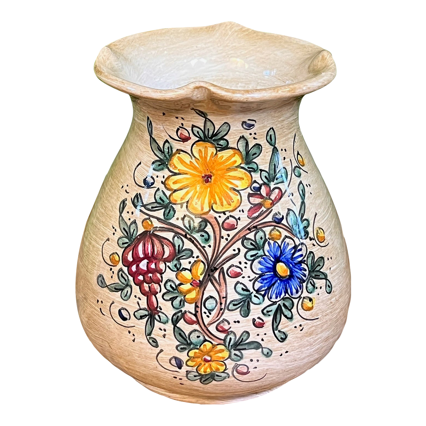 Vintage Hand-Painted Baffoni Gubbio Italian Vase | Chairish