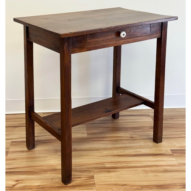 Early 20th Century Antique Single Drawer Pine Table or Writing Desk For Sale - Image 5 of 11
