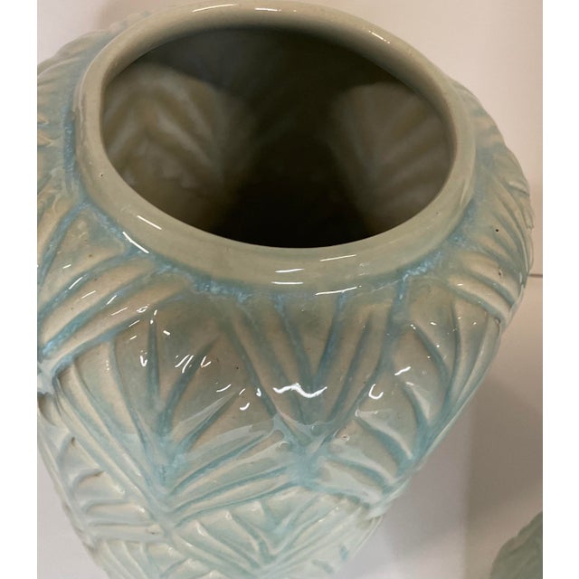 Pair of Celadon Jars With Ginko Leaf Motif For Sale In Houston - Image 6 of 10