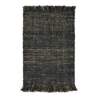 Rug & Kilim Textured Blue and Beige Hemp Rug, 8' x 10' For Sale