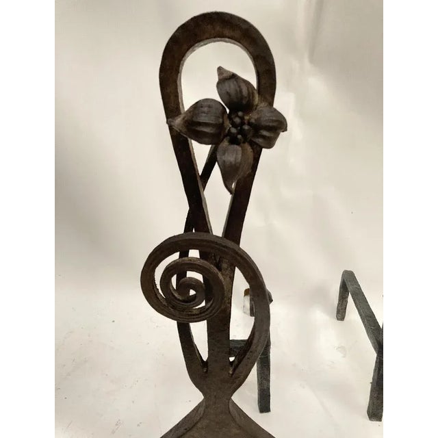 Wrought Iron Chenets, 1910s For Sale - Image 9 of 11