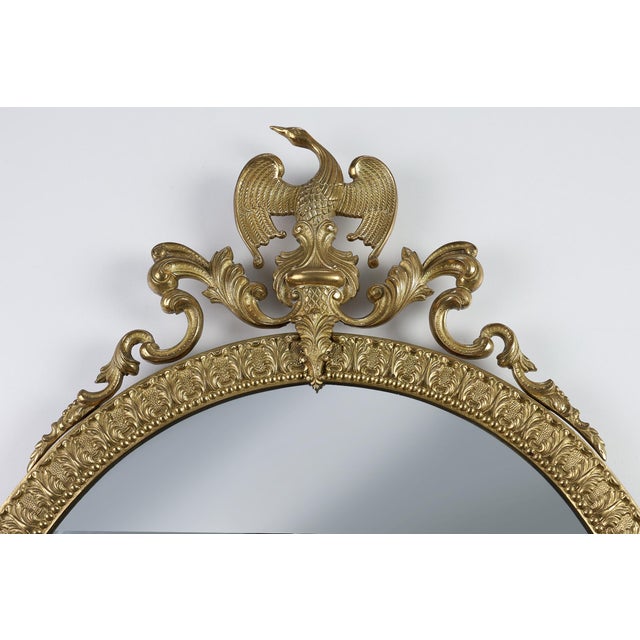 20th Century Neo‑Classical French Round Mirror in Copper Finish, 1970s For Sale - Image 6 of 11