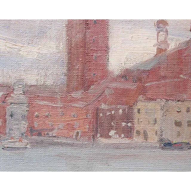 20th Century Pastel-Toned Abstract Impressionist Venice Grand Canal Landscape by Jane Peterson For Sale - Image 9 of 12