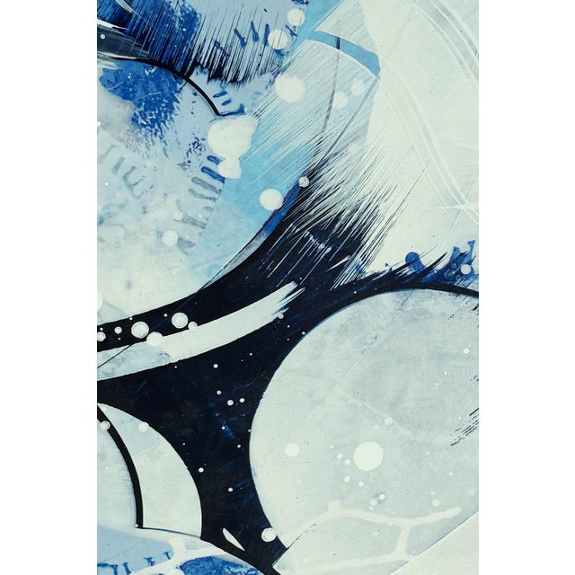 Blue "Ballast Blue" by Michael DesRosiers Abstract Mixed-Media on MDF Panel (2022) For Sale - Image 8 of 16