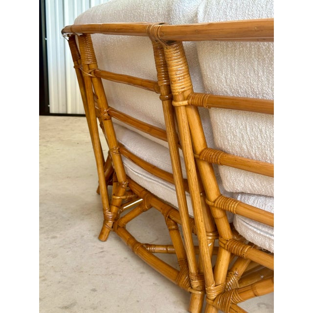 Restored Mid-Century Curved Rattan Modular Sectional Sofa For Sale - Image 9 of 12