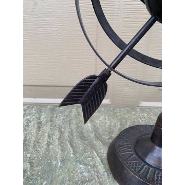 Black Iron Armillary Globe Sculpture – Traditional Landscape & Garden Decor For Sale In South Bend - Image 6 of 11