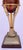 Striking Robert Abbey Art Deco Revival table lamp featuring a walnut-toned wooden globe suspended within an antiqued metal...