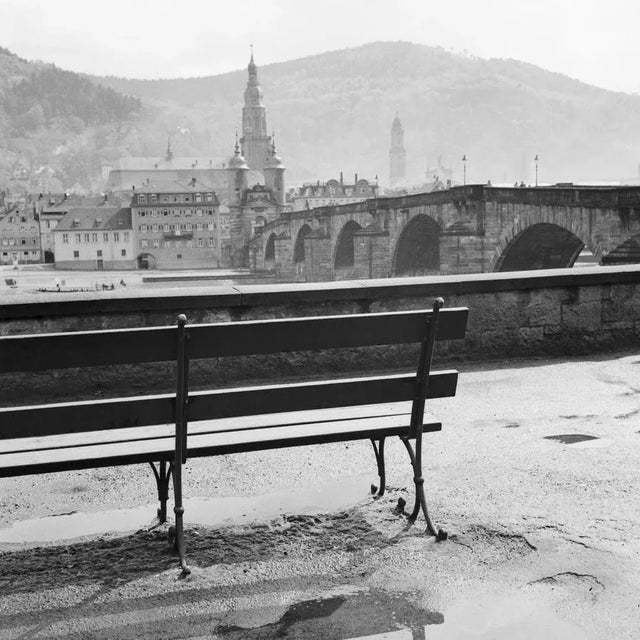1930s River Neckar, Old Bridge, Church, Heidelberg Germany 1936, Printed 2021 For Sale - Image 5 of 5
