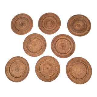 Vintage Rattan Chargers - Set of 8 For Sale