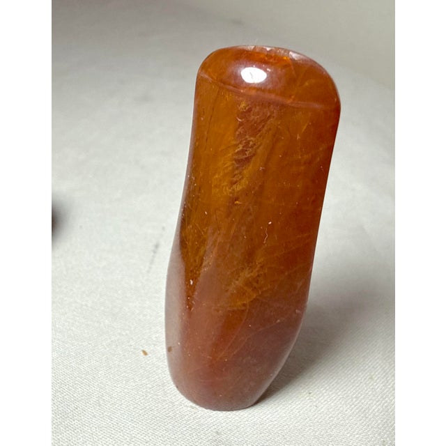 Art Deco Antique Cheroot Cigar Cigarette Genuine Natural Amber W/ Hard Leather Box Case For Sale - Image 3 of 13