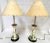 Mid 20th Century Vintage Italian Ceramic Majolica Candlestick Lamps With Pierced Paper Lampshades- Set of 2 For Sale - Image 5 of 12
