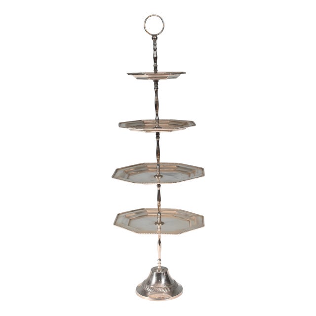 Victorian Silver-Plated Cake Stand For Sale