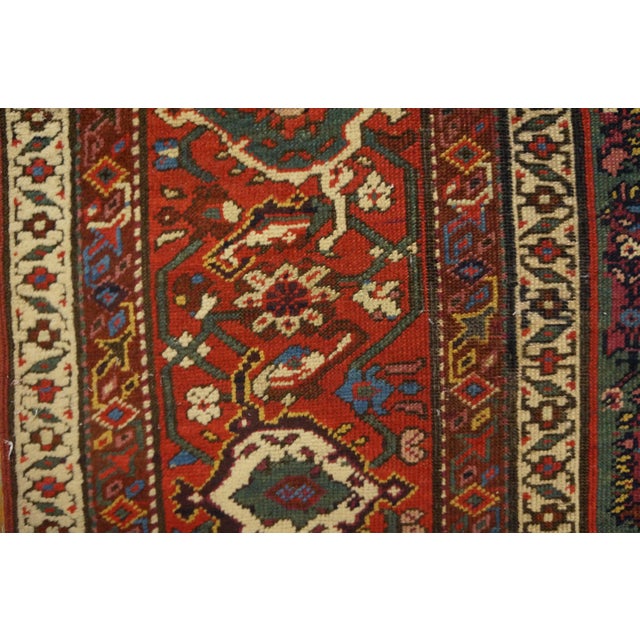 Late 19th Century 1890s Green Paisley Tribal Antique n.w. Persian Rug 4'8" X 11' Handknotted Wool Carpet For Sale - Image 5 of 8