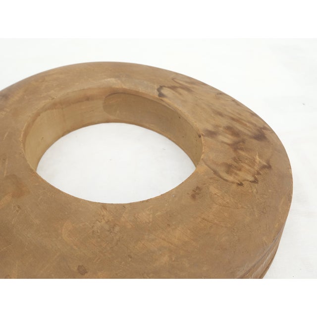 Mid-Century Modern Antique Solid Wood 2 Parts Hat From For Sale - Image 3 of 9