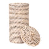 Artifacts Rattan Double Toilet Roll Holder in White Wash For Sale