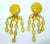 1980's Yellow Glass Dangle Earrings, a Pair For Sale - Image 4 of 7